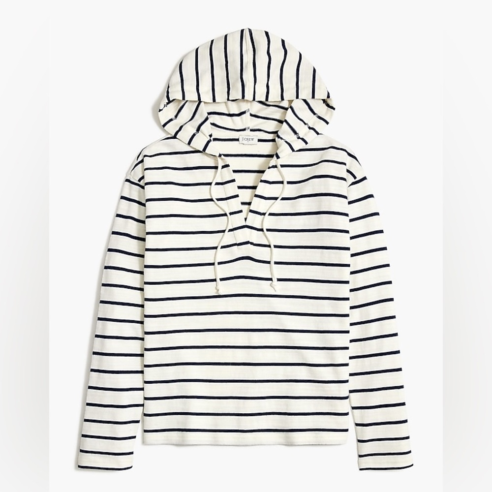 J. Crew Factory Navy and White Striped Hoodie